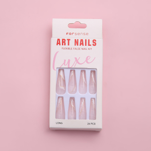 Artificial Fingernailfull Cover Long False Tips Ballerina Coffin Shape Artificial Press On Nails Nail Art